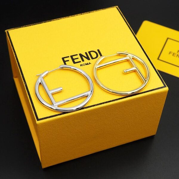 replica,repliche,fake,1:1,earrings,bracelet,ring,jewelry FENDI orecchini lettera cerchio grande bicolore (1FC5)