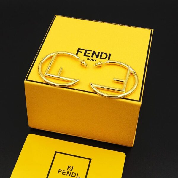 replica,repliche,fake,1:1,earrings,bracelet,ring,jewelry FENDI Orecchini a cerchio grandi con lettera F, misura media (19DC)