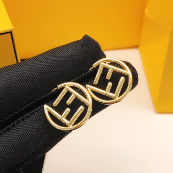 replica,repliche,fake,1:1,earrings,bracelet,ring,jewelry Orecchini Fendi tondi FF lucidi (DC3C)