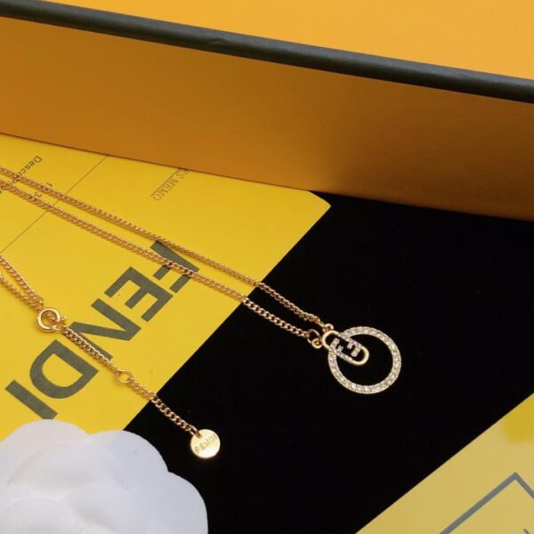 replica,repliche,fake,1:1,earrings,bracelet,ring,jewelry Fendi Collana con lettera Fendi (B7D1)