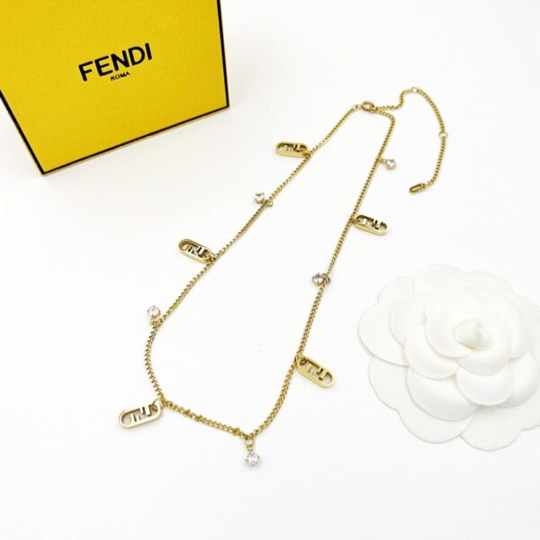 replica,repliche,fake,1:1,earrings,bracelet,ring,jewelry FENDI nuova collana O”Lock piccola FF (6A9B)