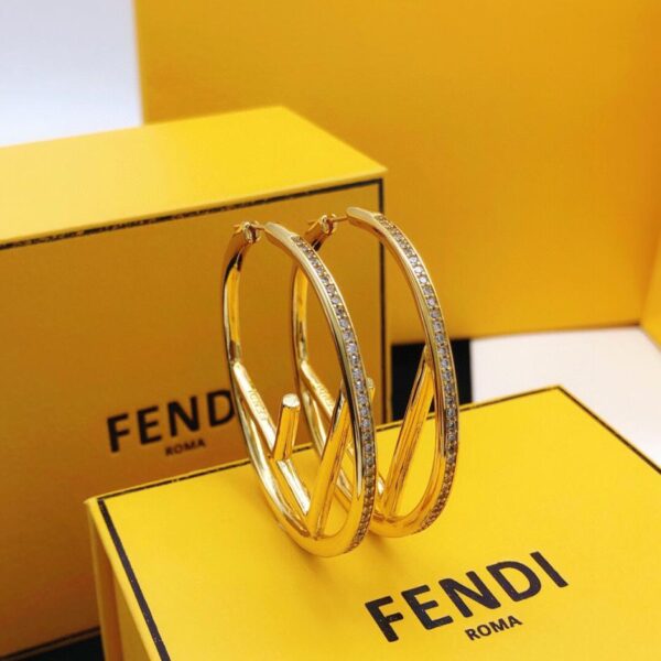 replica,repliche,fake,1:1,earrings,bracelet,ring,jewelry Orecchini Fendi diamante tondo grande 5cm (6F45)