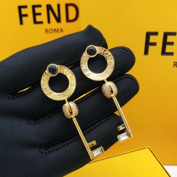 replica,repliche,fake,1:1,earrings,bracelet,ring,jewelry Fendi orecchini chiave fiore (E097)