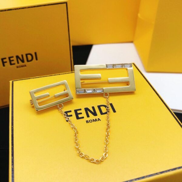 replica,repliche,fake,1:1,earrings,bracelet,ring,jewelry Fendi spilla catena nappa (B5E8)