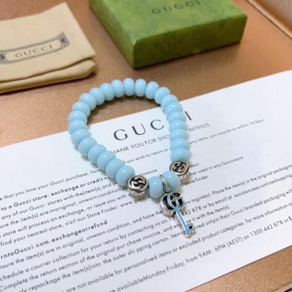 replica,repliche,fake,1:1,earrings,bracelet,ring,jewelry Bracciali Gucci per uomo e donna, l’ultimo braccialetto con perline blu agata (5022)