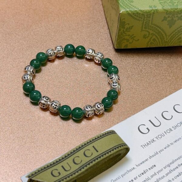 replica,repliche,fake,1:1,earrings,bracelet,ring,jewelry Bracciali Gucci per uomo e donna, l’ultimo braccialetto in agata verde naturale (26B7)