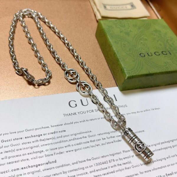 replica,repliche,fake,1:1,earrings,bracelet,ring,jewelry L’ultima catena di prodotti Gucci serie Anger Forest collana doppia G (9E0B)