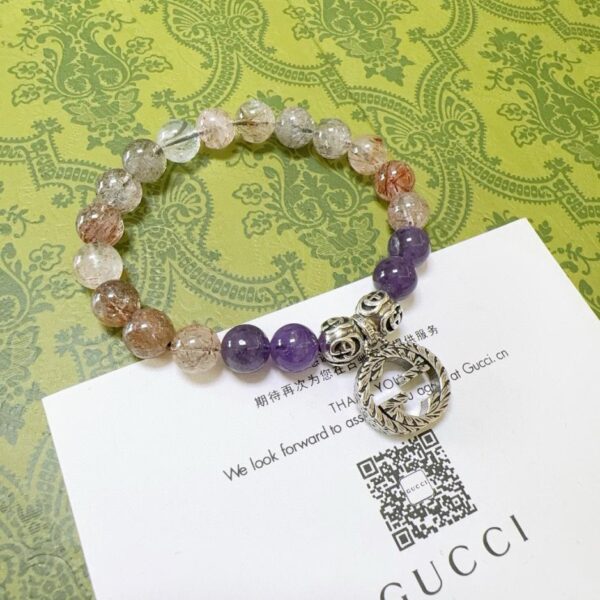 replica,repliche,fake,1:1,earrings,bracelet,ring,jewelry Bracciali Gucci per uomo e donna, l’ultimo braccialetto con ametista naturale (7E8B)