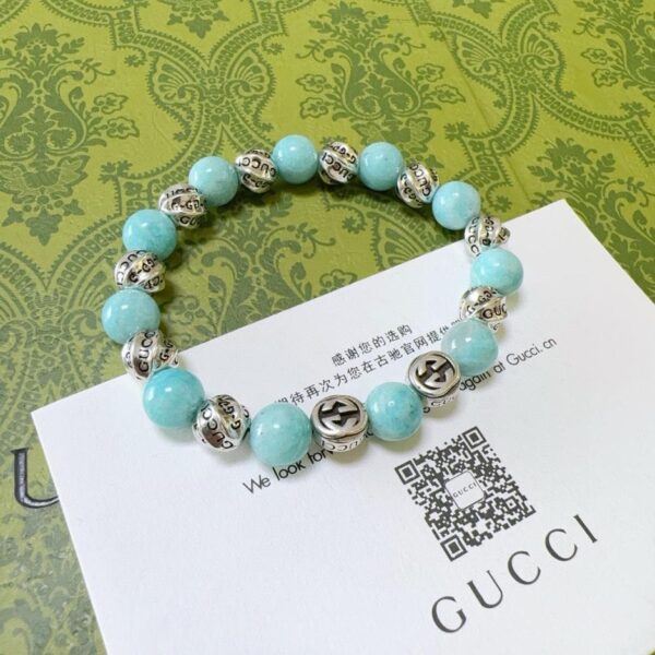 replica,repliche,fake,1:1,earrings,bracelet,ring,jewelry Bracciali Gucci per uomo e donna, ultimo braccialetto con amazzonite (FE00)