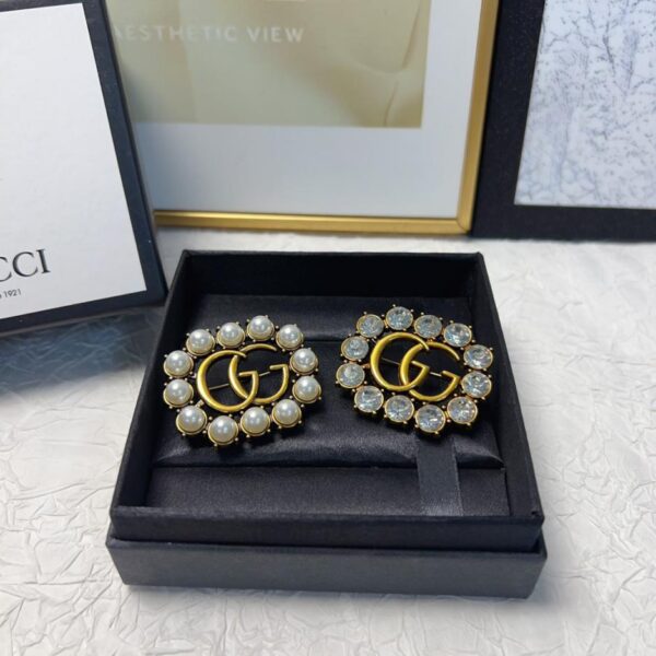 replica,repliche,fake,1:1,earrings,bracelet,ring,jewelry Spilla Gucci classica popolare con doppio Glogo (5614)
