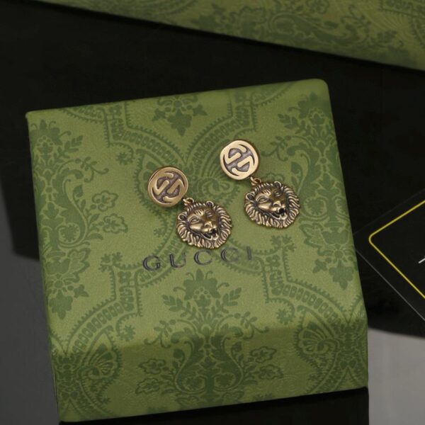 replica,repliche,fake,1:1,earrings,bracelet,ring,jewelry Orecchini Gucci testa di leone (3FEC)
