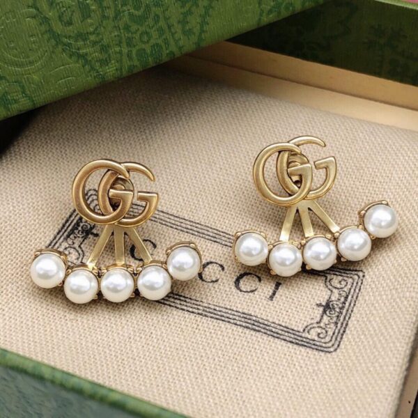 replica,repliche,fake,1:1,earrings,bracelet,ring,jewelry Gucci sette paia di orecchini G a forma di ventaglio logo doppia G (6A16)