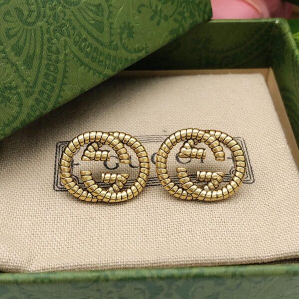 Gucci nuovi orecchini mini twist intrecciati con doppia G (4622)