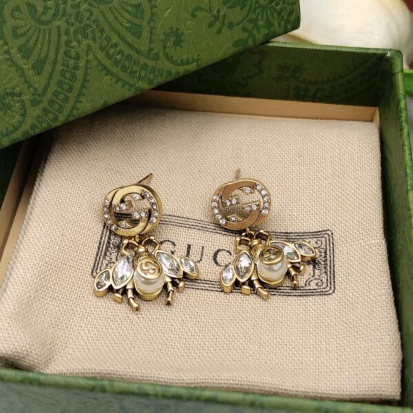 replica,repliche,fake,1:1,earrings,bracelet,ring,jewelry Orecchini ape Gucci (7F55)