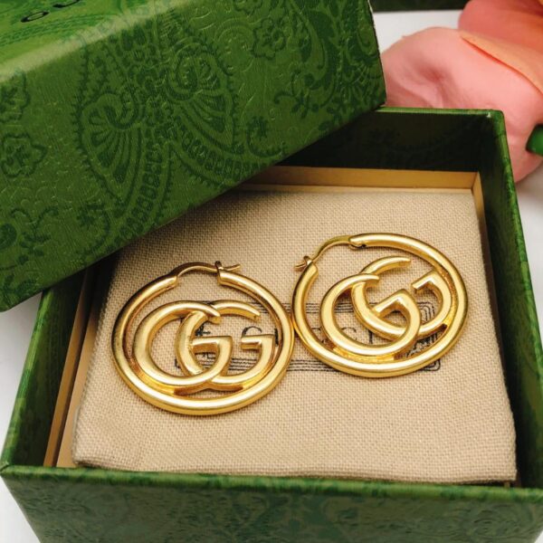replica,repliche,fake,1:1,earrings,bracelet,ring,jewelry Gucci nuovi orecchini rotondi lucidi (CC39)
