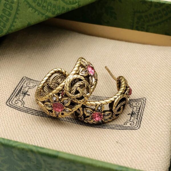 replica,repliche,fake,1:1,earrings,bracelet,ring,jewelry Orecchini Gucci orecchini GG con diamanti colorati (25DD)