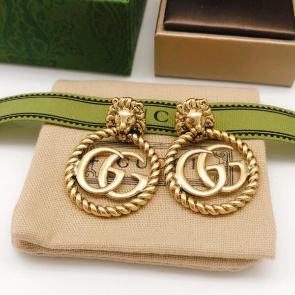 replica,repliche,fake,1:1,earrings,bracelet,ring,jewelry Orecchini doppia G tondi Gucci (E4FD)