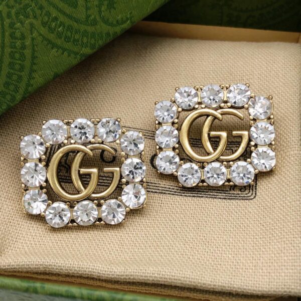 replica,repliche,fake,1:1,earrings,bracelet,ring,jewelry Orecchini con diamanti quadrati Gucci(7468)