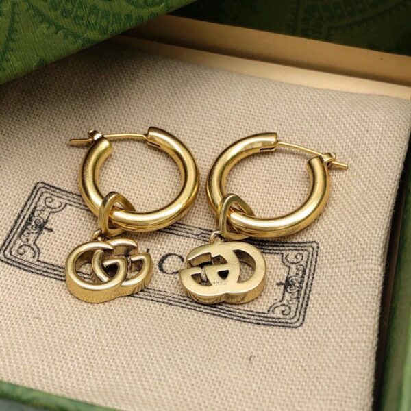 replica,repliche,fake,1:1,earrings,bracelet,ring,jewelry Orecchini doppia G Gucci (A39B)
