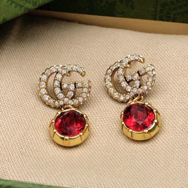 Ago Gucci in argento sterling 925 rosso GG (9814)
