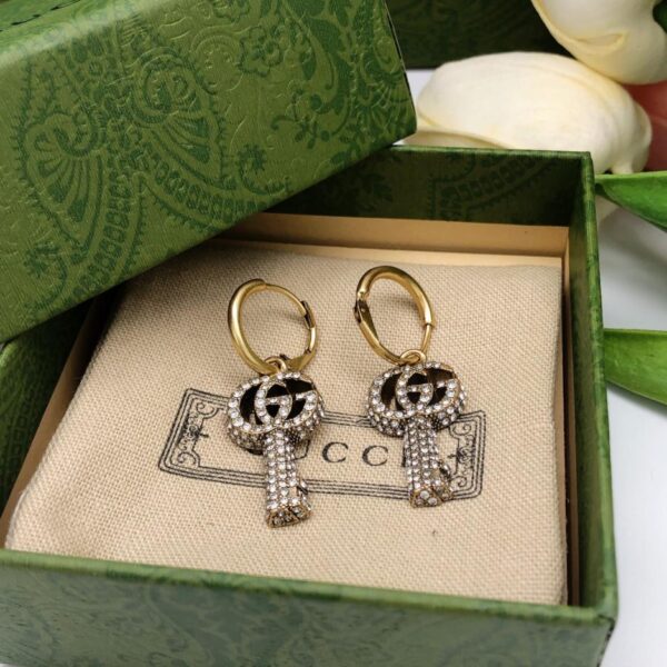 replica,repliche,fake,1:1,earrings,bracelet,ring,jewelry Gucci chiave doppia G orecchini s925 ago in argento sterling (6385)