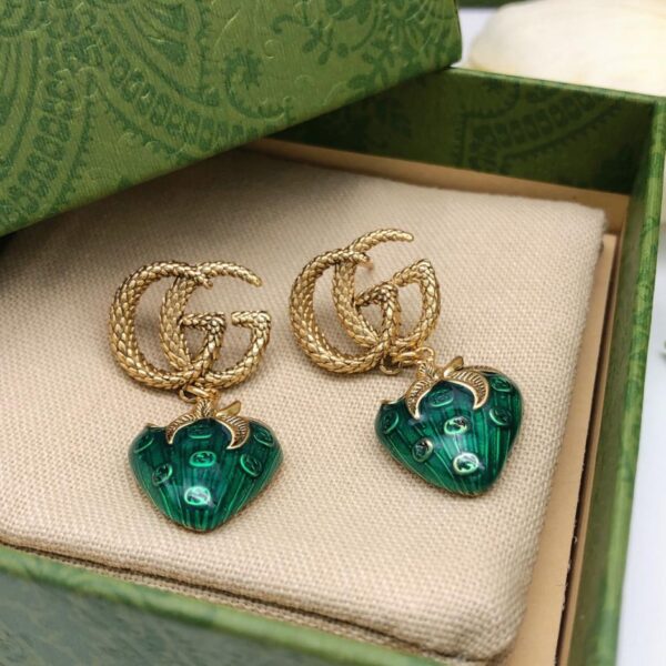 replica,repliche,fake,1:1,earrings,bracelet,ring,jewelry Orecchini Gucci fragola (62DA)