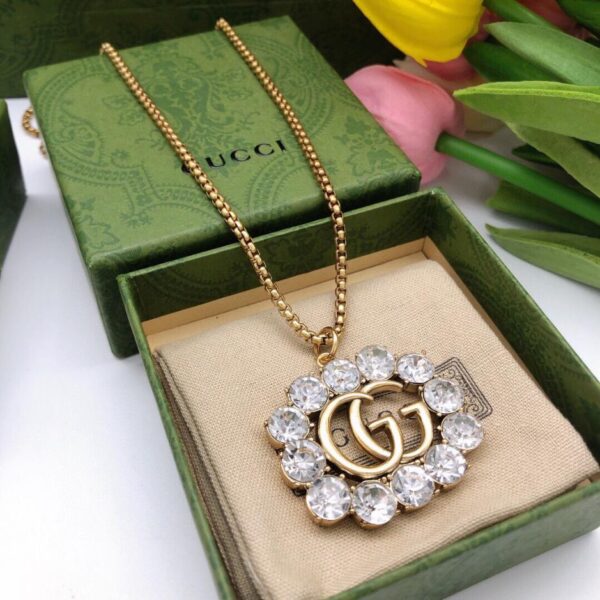replica,repliche,fake,1:1,earrings,bracelet,ring,jewelry Novità Collana Gucci con cristalli quadrati (367E)