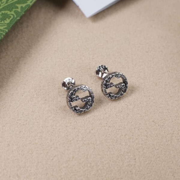 replica,repliche,fake,1:1,earrings,bracelet,ring,jewelry [Argento sterling 925 all-over] Gucci Orecchini vintage con doppia G ad incastro serie ad incastro (139F)