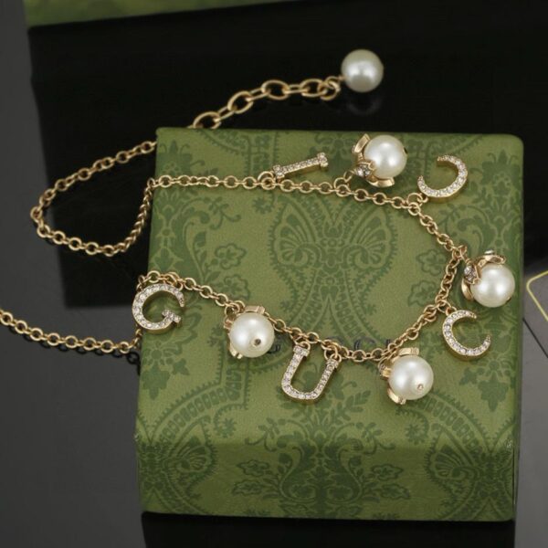 replica,repliche,fake,1:1,earrings,bracelet,ring,jewelry Collana di perle controsincronizzate Gucci (02FE)