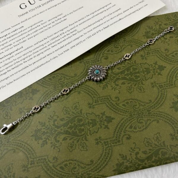 replica,repliche,fake,1:1,earrings,bracelet,ring,jewelry Bracciale Gucci Girasole Turchese (ABC9)