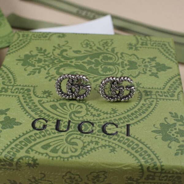 replica,repliche,fake,1:1,earrings,bracelet,ring,jewelry [Argento sterling 925 all-over] Gucci Orecchini intrecciati con doppia lettera G Twist serie Marmont (D0F0)