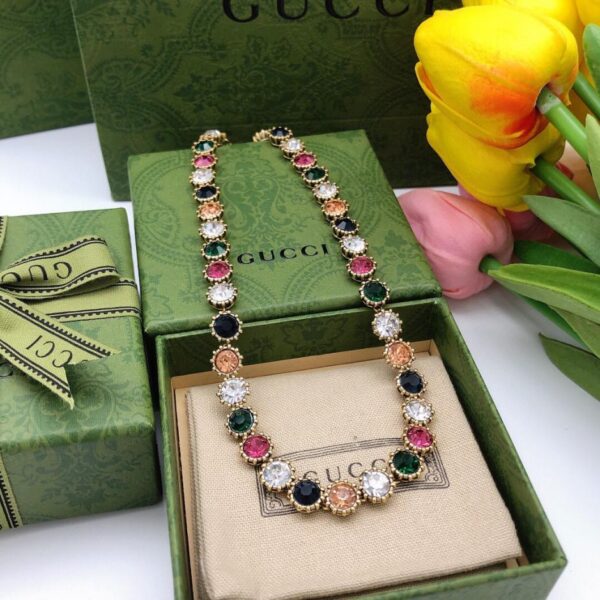 replica,repliche,fake,1:1,earrings,bracelet,ring,jewelry Gucci nuova collana color vintage (57AF)
