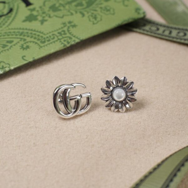 replica,repliche,fake,1:1,earrings,bracelet,ring,jewelry [Argento sterling 925 all-over] Orecchini vintage Gucci doppia g intrecciata versione Daisy AB (7BDF)