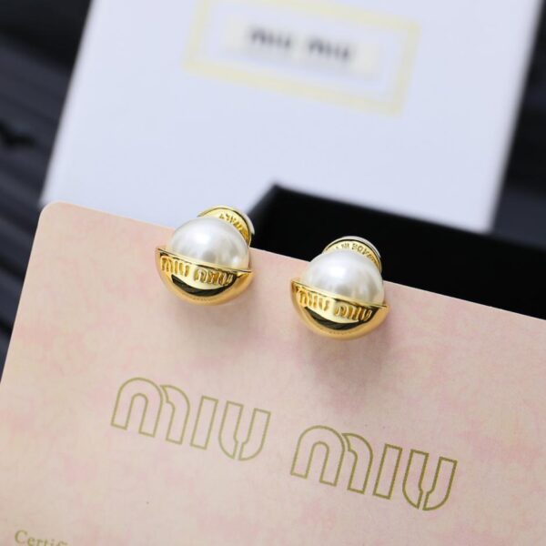 replica,repliche,fake,1:1,earrings,bracelet,ring,jewelry Miumiu nuovi orecchini di perle (2F46)