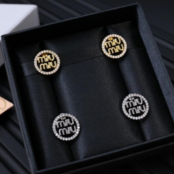replica,repliche,fake,1:1,earrings,bracelet,ring,jewelry Orecchini a bottone con lettere rotonde vuote Miumiu (D577)