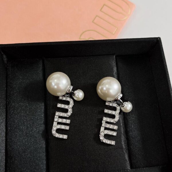 replica,repliche,fake,1:1,earrings,bracelet,ring,jewelry Miumiu lettere diamante perlato texture (6D4F)