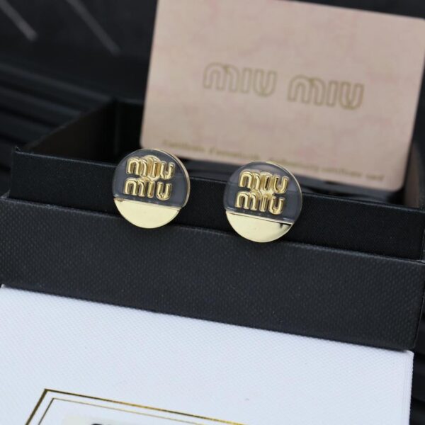 replica,repliche,fake,1:1,earrings,bracelet,ring,jewelry orecchini miumiu in acrilico dorato (437B)