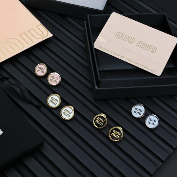 replica,repliche,fake,1:1,earrings,bracelet,ring,jewelry orecchini a bottone smaltati miumiu (54B4)