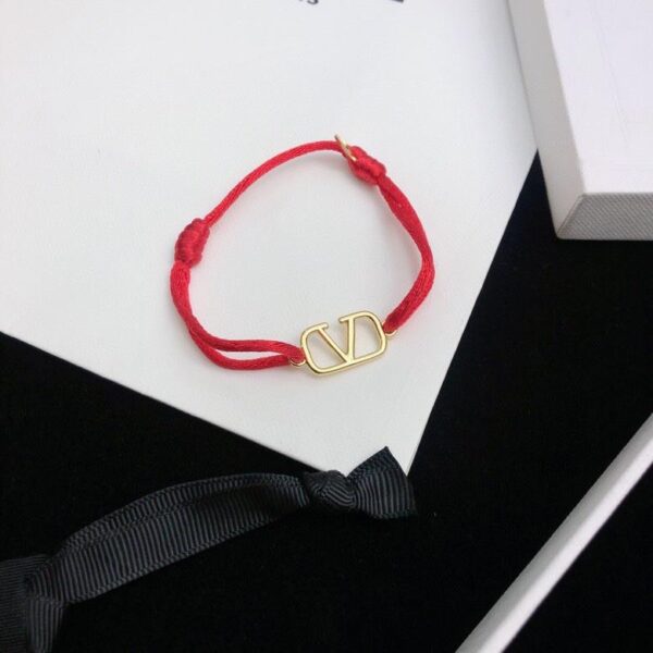 replica,repliche,fake,1:1,earrings,bracelet,ring,jewelry Valentino VLOGO corda lunga in metallo rossa (9659)