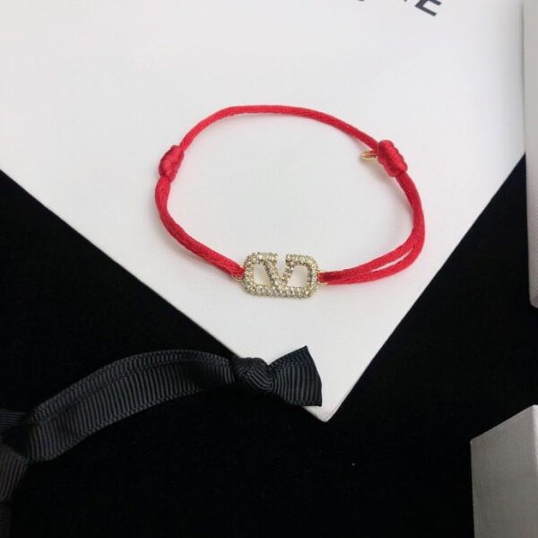 replica,repliche,fake,1:1,earrings,bracelet,ring,jewelry Valentino VLOGO corda metallica rossa (0D31)