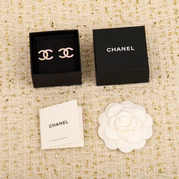 Orecchini Chanel doppia c rosa