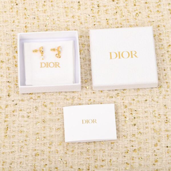 Orecchini a bottone CD con perla asimmetrica Dior Square Diamond