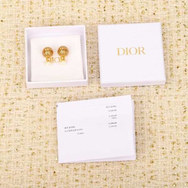 Orecchini a bottone cavi Dior con perle grandi e piccole