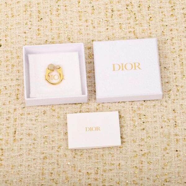 replica,repliche,fake,1:1,earrings,bracelet,ring,jewelry Anello aperto Dior con diamanti pieni di perle grandi e piccole