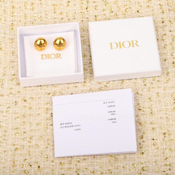Orecchini a bottone vintage a forma di uovo in oro Dior