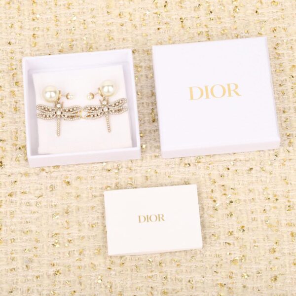 Orecchini Dior con perle libellula