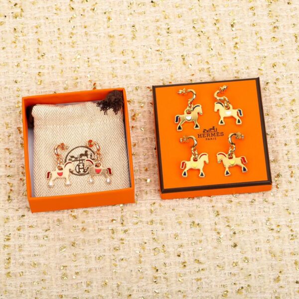 replica,repliche,fake,1:1,earrings,bracelet,ring,jewelry Orecchini pendenti in olio di smalto pony Hermes