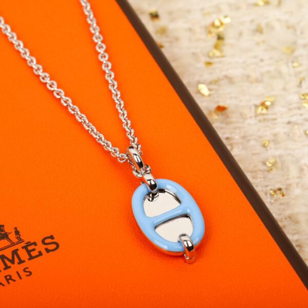 Collana Hermes con naso di maiale che gocciola olio in argento sterling 925
