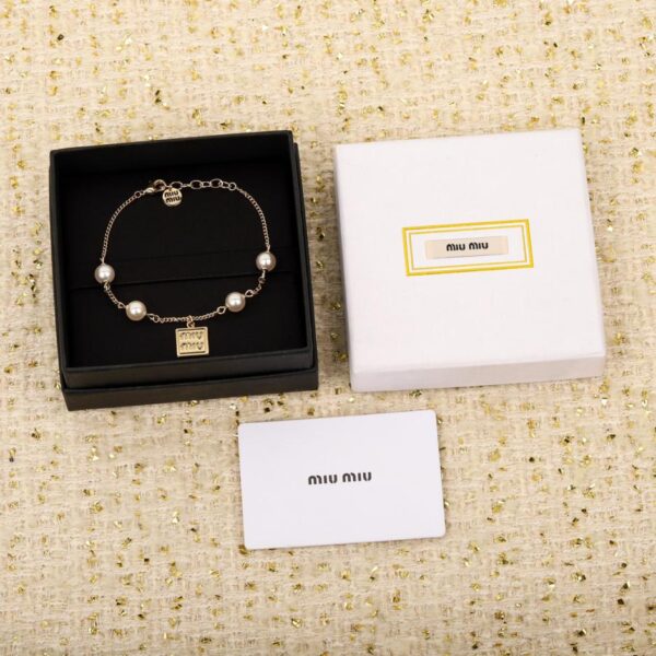 replica,repliche,fake,1:1,earrings,bracelet,ring,jewelry Bracciale Miu Miu Perle Quadrate