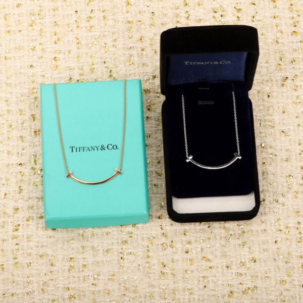 replica,repliche,fake,1:1,earrings,bracelet,ring,jewelry Collana Tiffany serie T in argento sterling versione grossolana con sorriso